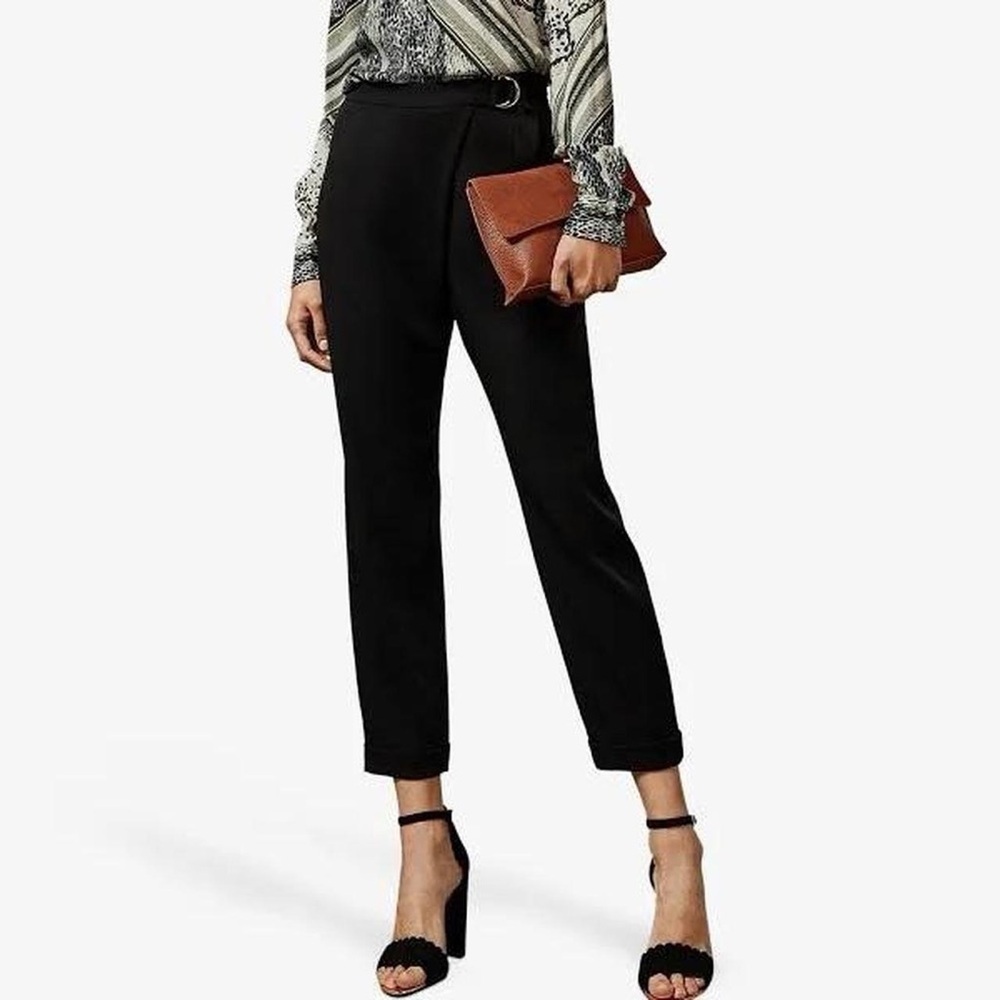 Ted Baker AISIMA Wrap front belted black trousers size 1